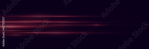 Movement of light effect. Speed ​​effect lines on a black background.