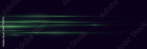 Movement of light effect. Speed ​​effect lines on a black background.