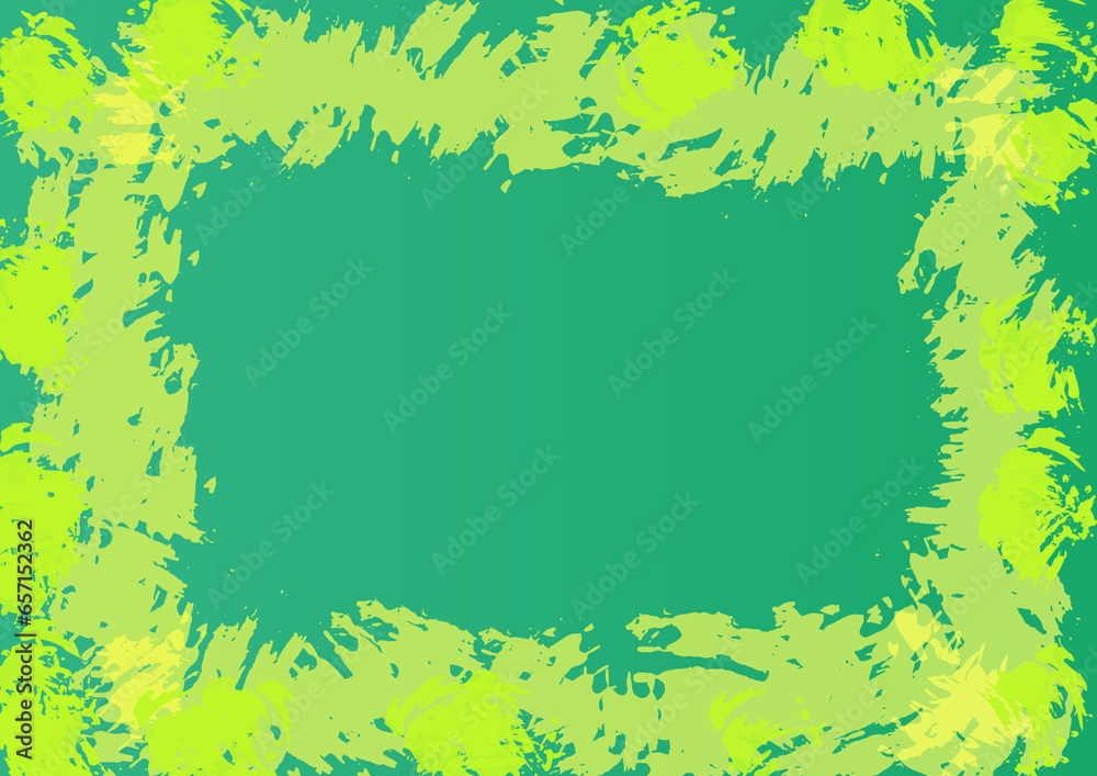 Fototapeta premium Bilder Rahmen grün gelb, mit groben Pinselstrichen, als Hintergrund für Design, Web Banner, Business...