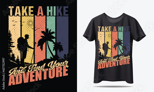 Hiking T-shirt design or Retro Tshirt Design	