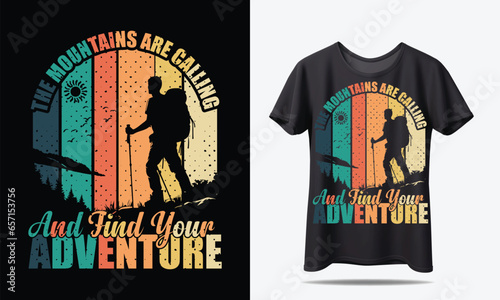 Hiking T-shirt design or Retro Tshirt Design	