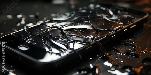 Damaged and new cellphone screen glass vector 3d render