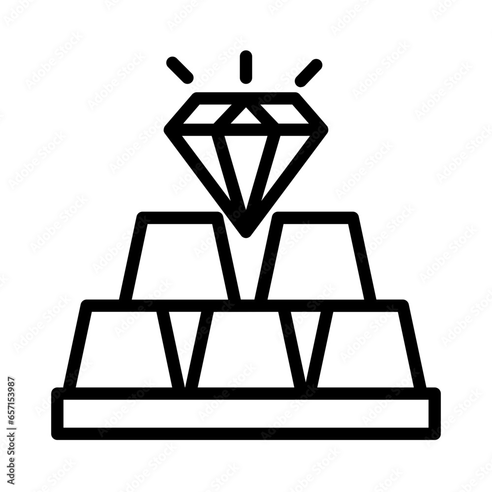 Diamond Gold Value Outline Icon Diamond Gold Value Outline Icon