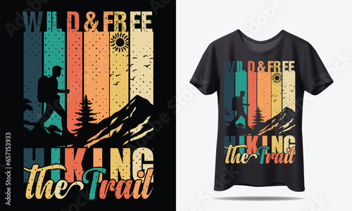 Hiking T-shirt design or Retro Tshirt Design	