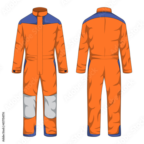 Workwear template front and back view