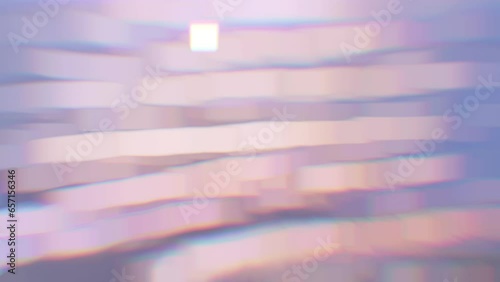Blurred square glistening bokeh effect in soft pastel pink and blue colors.