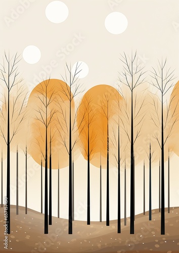 forest trees autumn bare tall composition gemma striking textures coloring clearing