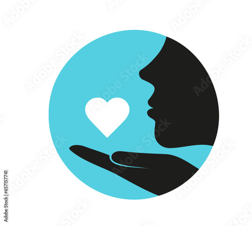 Symbol für Zuneigung, liebe und freude schenken, Empathie, vektor icon 