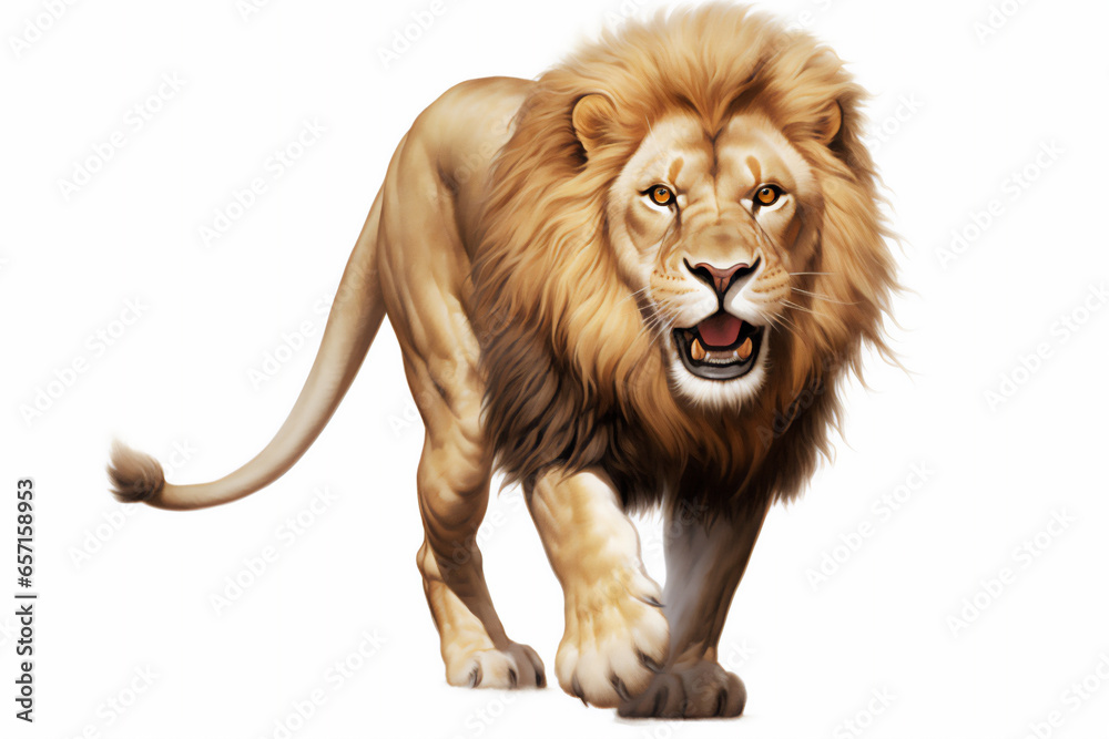 Obraz premium lion isolated on white background