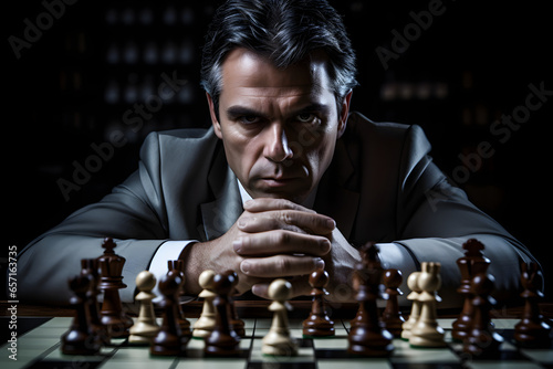 Geschäftsmann beim Schach