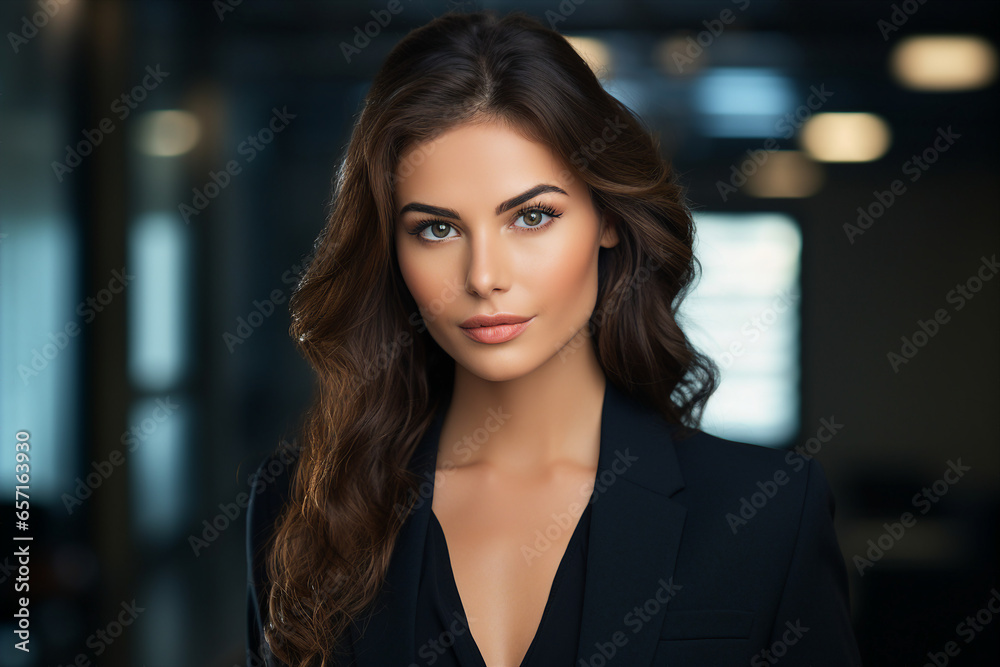 Generative AI picture portrait of amazing gorgeous office worker young woman Generative AI picture portrait of amazing gorgeous office worker young woman