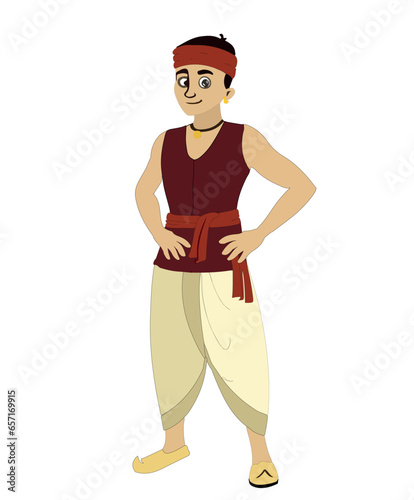 Pro vector indian boy charater 