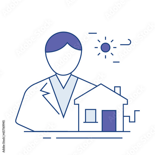 The Realtor icon featuring a professional with a house symbolizes real estate expertise and a trusted advisor in property transactions