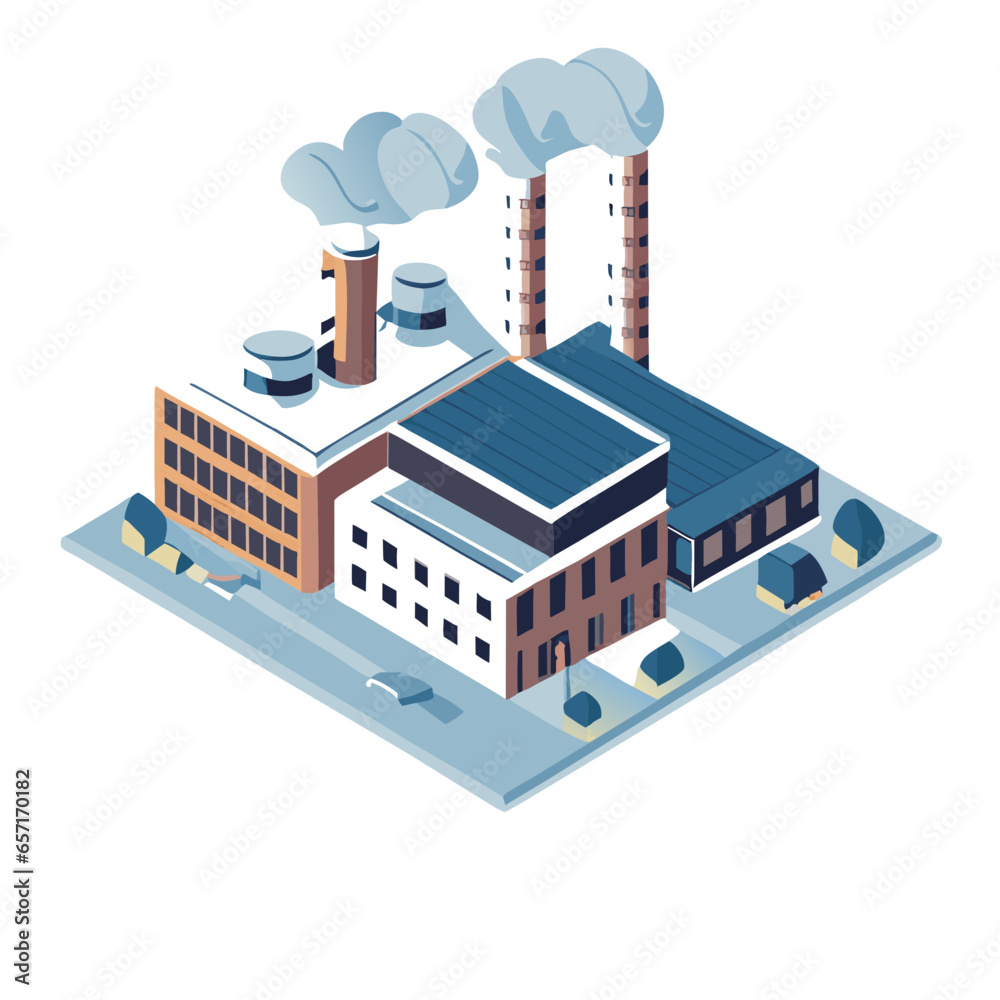 Obraz premium Industrial factory, factory area, chemical production, technology factory