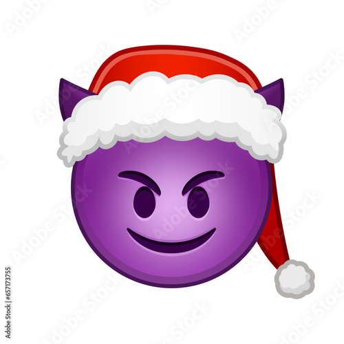 Christmas smiling face with horns Large size of yellow emoji smile