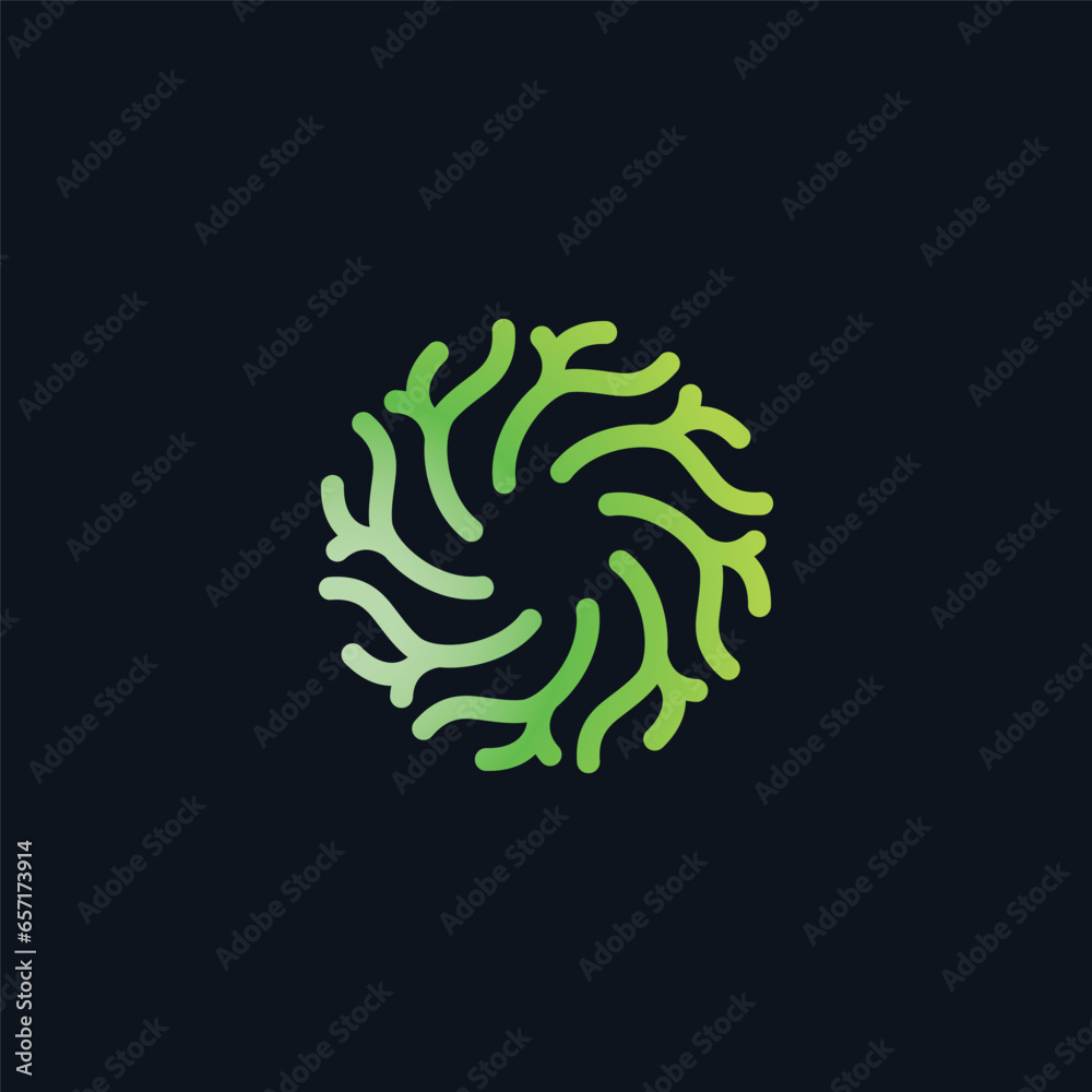 Coral cell science logo design illustration vector template
