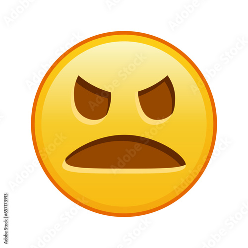 Scary halloween face Large size of yellow emoji smile