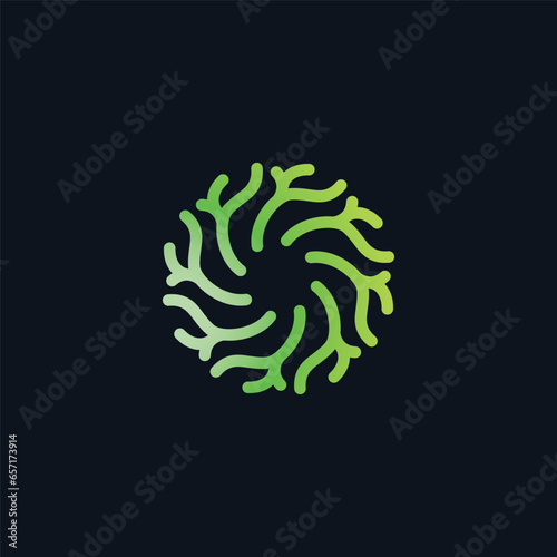 Coral cell science logo design illustration vector template