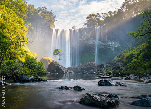 Hang En or another name is K50, is  a grandiose natural waterfall in the center of biosphere reserve Kon Chu Rang, Gia Lai, Vietnam. photo