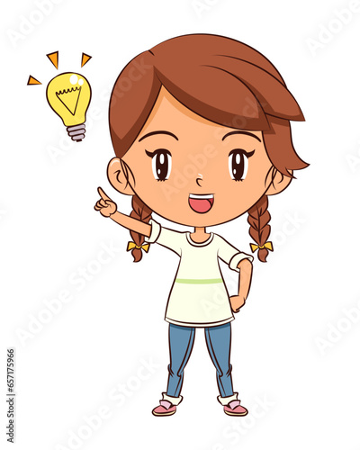 Girl having an idea