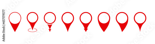 Pin icon set. Location icon set. Map pointer icon set.