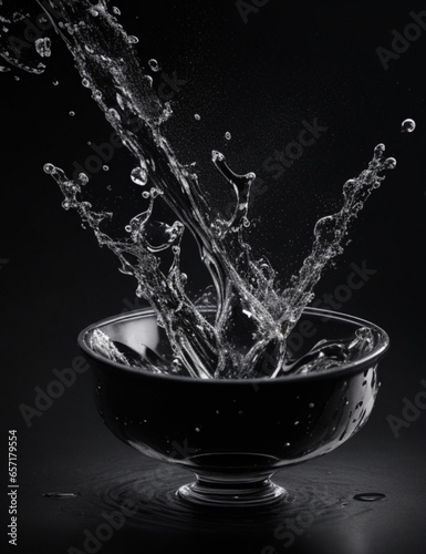 Studio photograph high quality, can drops into a water bowl and greats splash...
