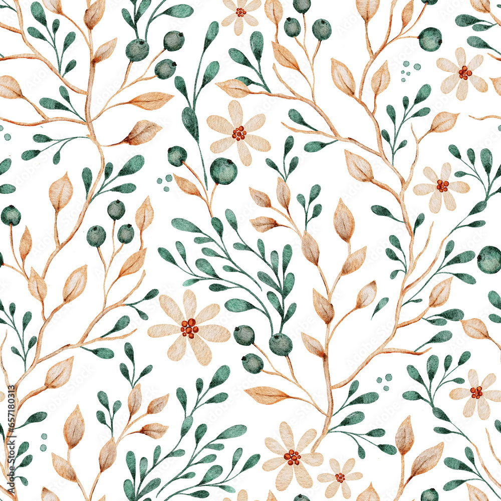 Small watercolor flower brunches seamless pattern Small watercolor flower brunches seamless pattern