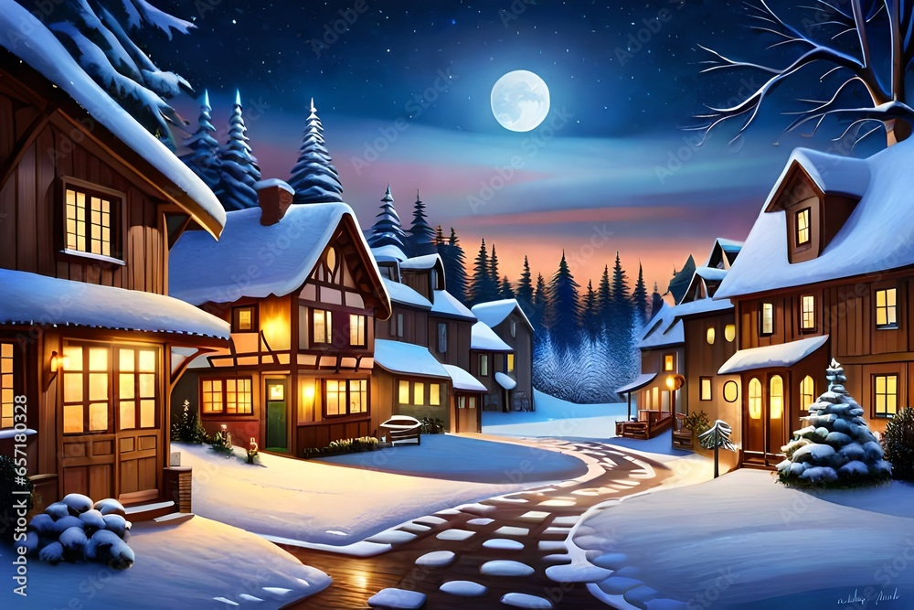 beautiful night view on christmas eve