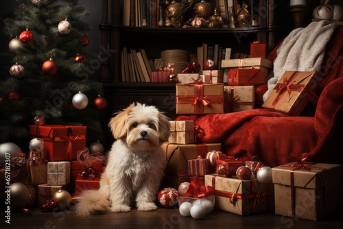 christmas dog photo