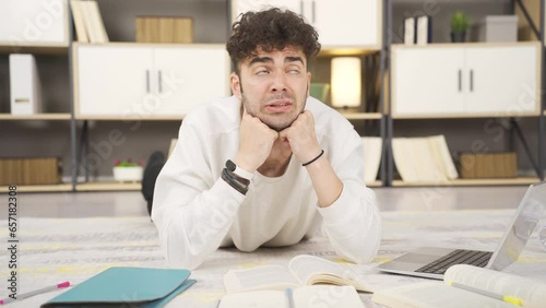 Young man stressed and upset.
