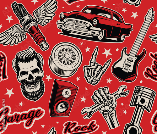 rockabilly seamless pattern