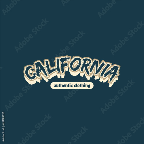 California vector vintage t-shirt design, typography design