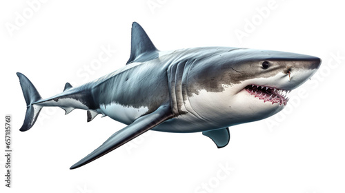 Great white shark on a transparent background