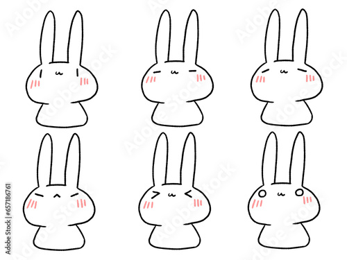うさぎの表情セット