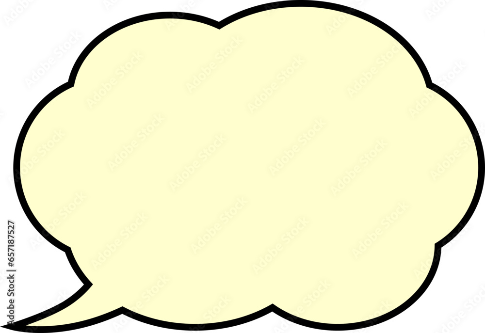Simple cloud-shaped yellow speech balloon Simple cloud-shaped yellow speech balloon