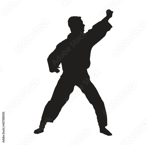 Karate Boy Vector Silhouette 