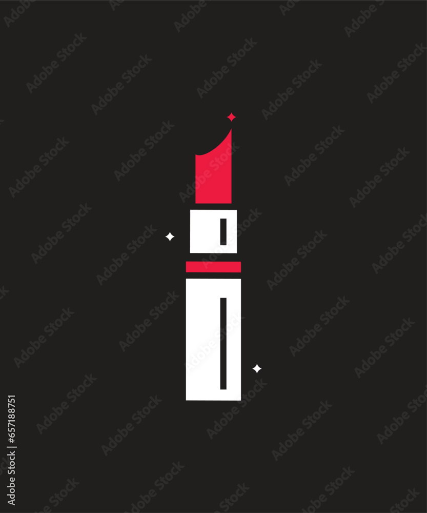 Lipstick - isolated on transparent background. Vector Illustration.