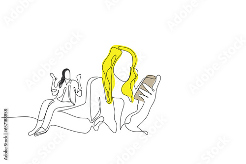 Continuous line art vector of issues between parents and teenager's relationship. Minimal drawing. Teens mental health day is observed every year on 2nd march.