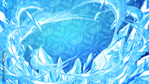氷の斬撃のエフェクト背景_16:9