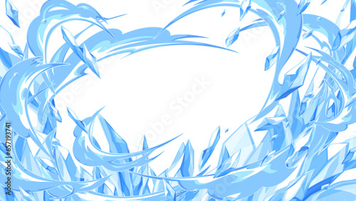 氷の斬撃のエフェクト背景_16:9