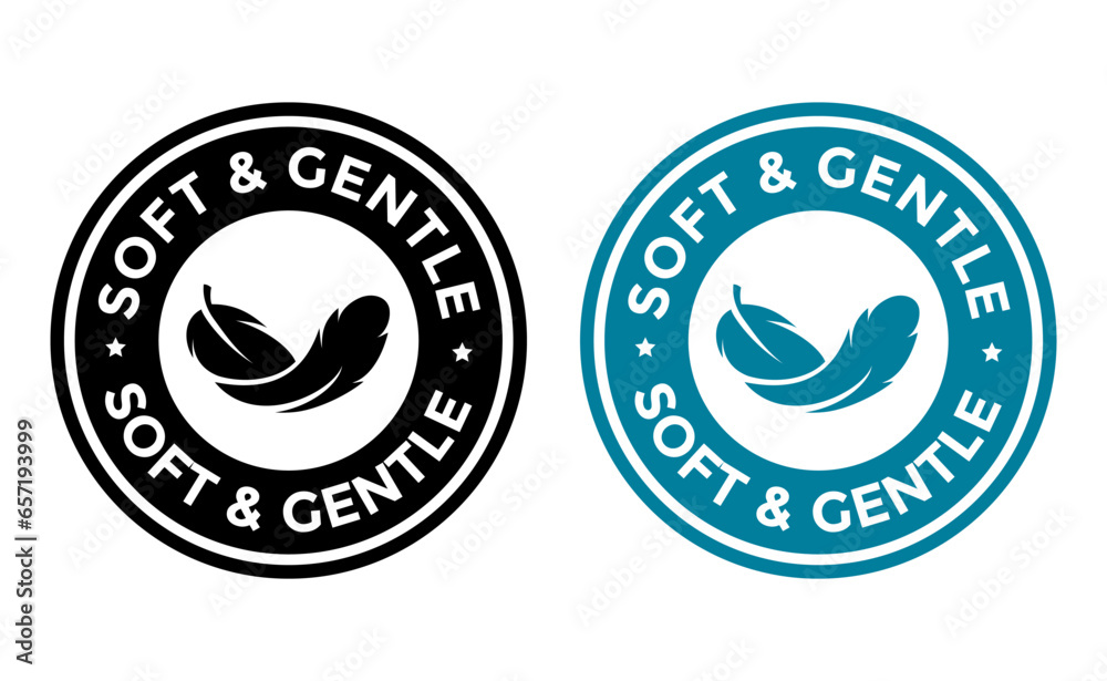 Soft gentle vector badge template. This design use round shape. Suitable for business.