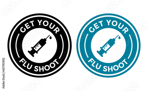 Get your flu shoot vector logo template. This design use injection symbol. Suitable for health industrial. 