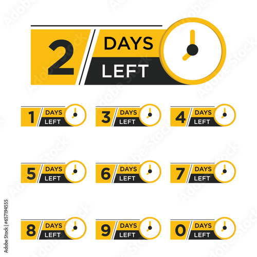 Number of days left banner design with countdown timer