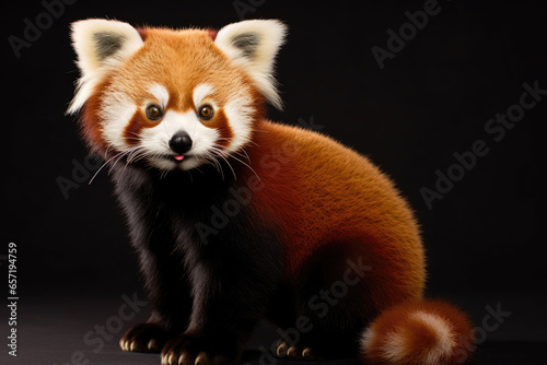 Red Panda on black background