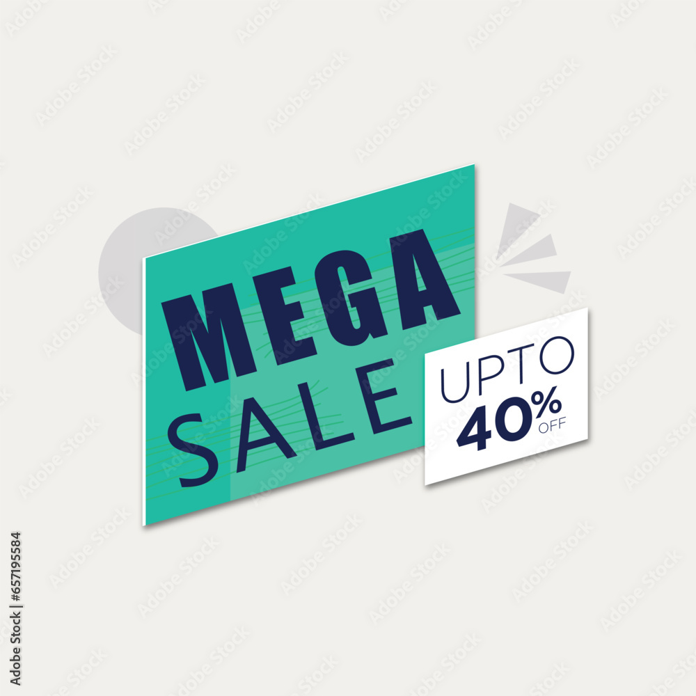 Fototapeta premium Vector flat mega sales post and banner