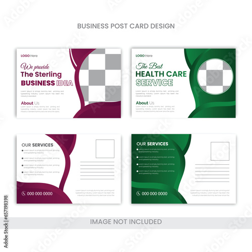 Postcard design template creative business postcard design