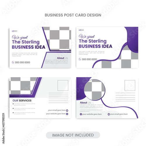 Postcard design template creative business postcard design