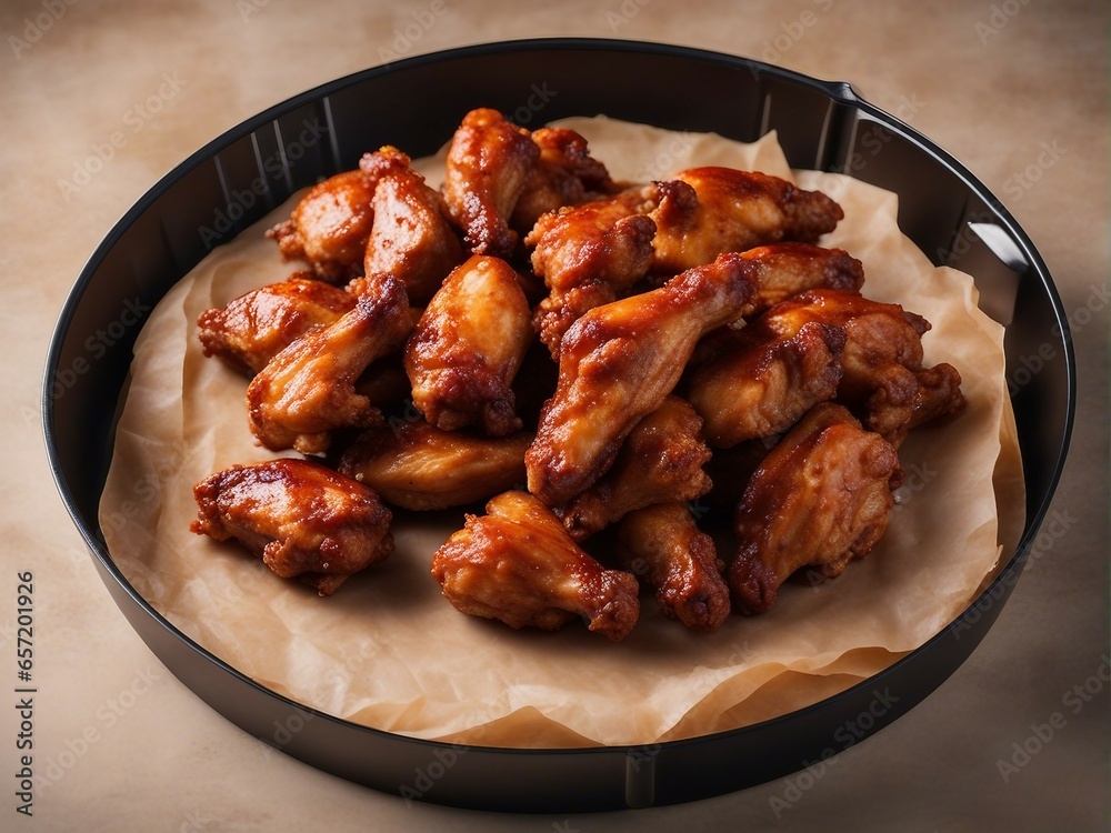 Deliciously looking hot and spicy chicken wings 