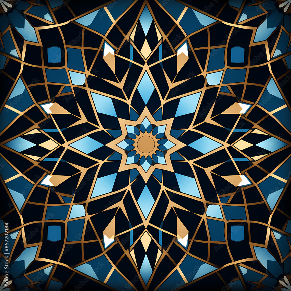 Blue And Gold Pattern