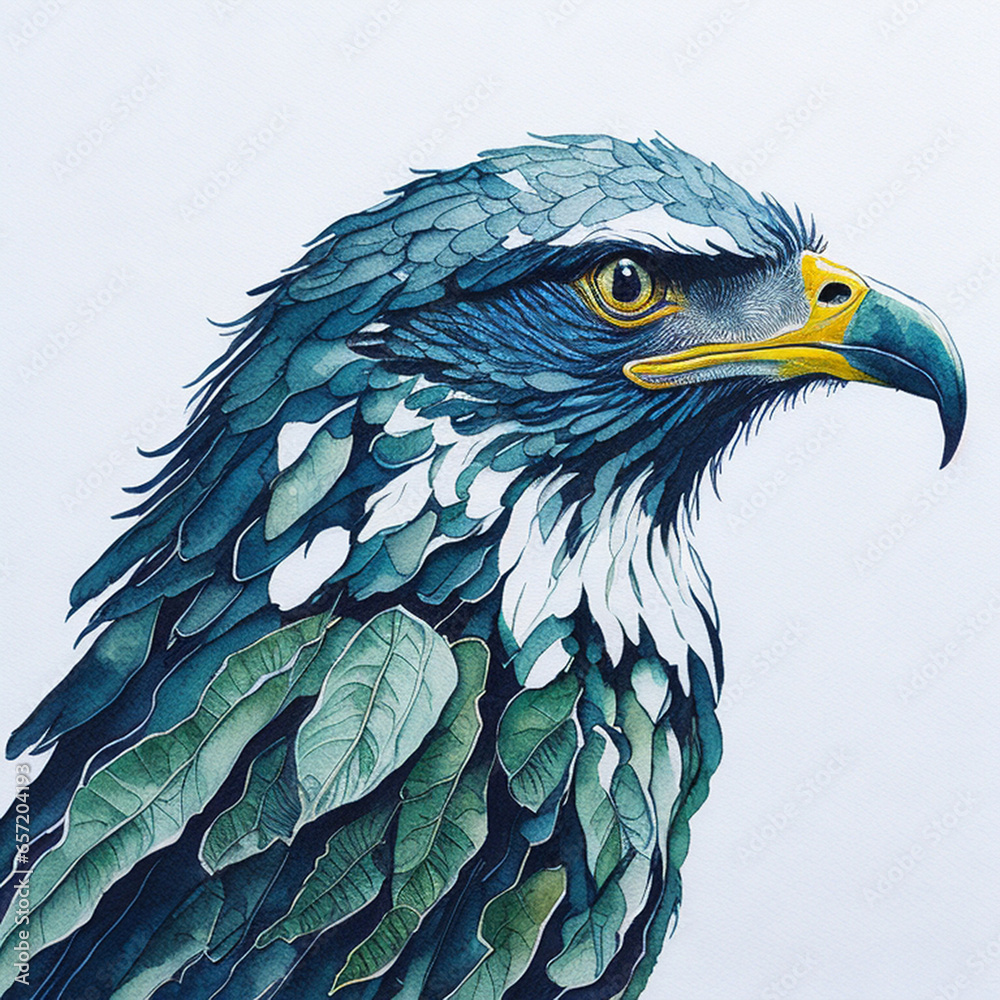 Fototapeta premium Watercolor Eagle Illustration, generative ai